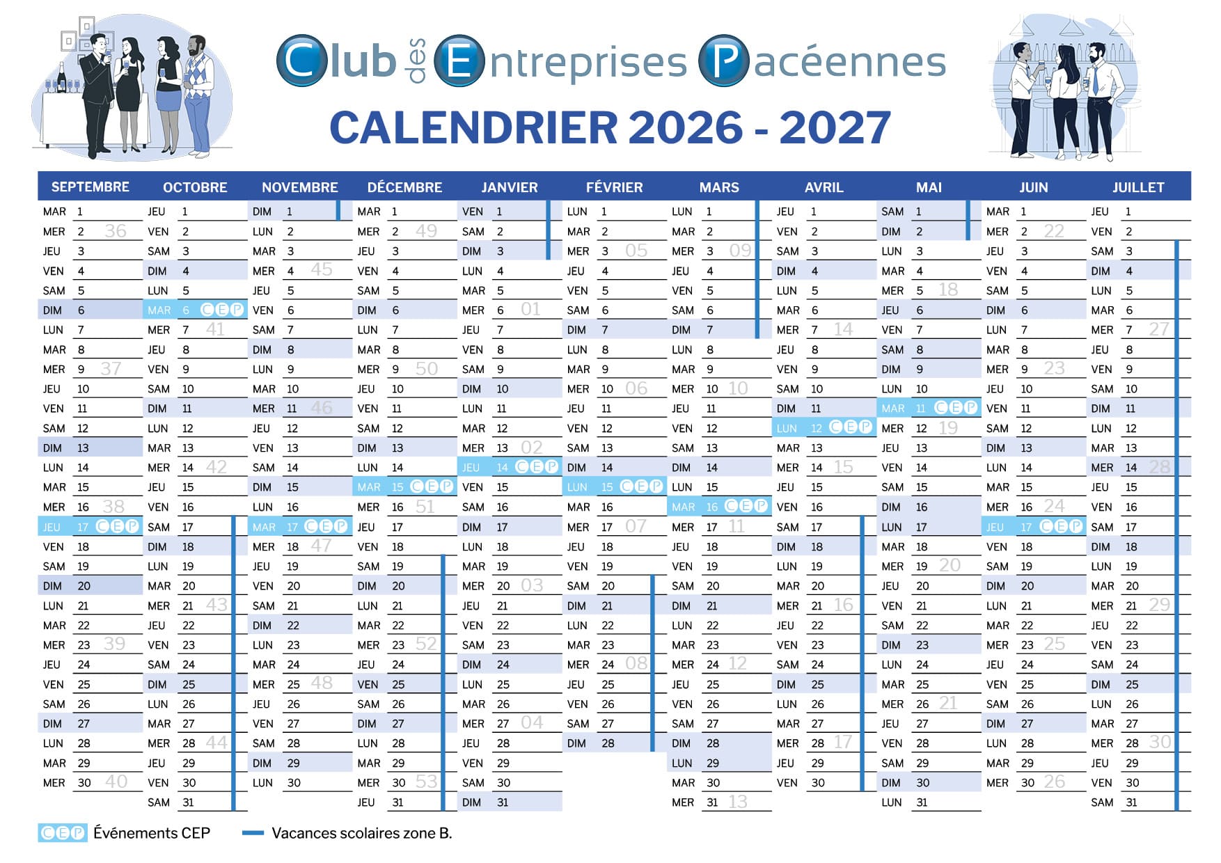 Calendrier CEP 2026-2027 : les dates des rencontres du club